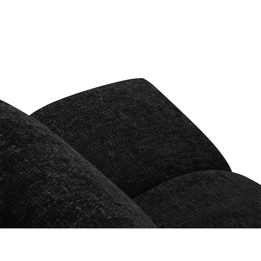 Canapea extensibila neagra din chenille Cirrus Left