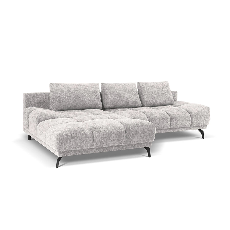 Canapea extensibila silver din chenille Cirrus Left