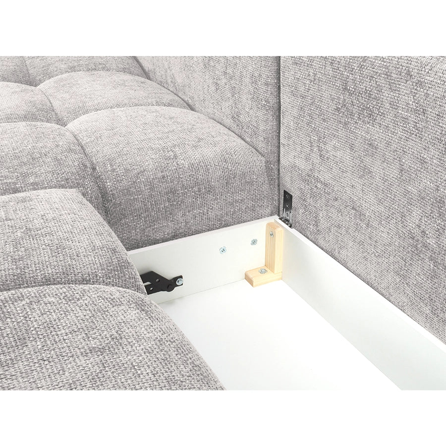 Canapea extensibila silver din chenille Cirrus Left