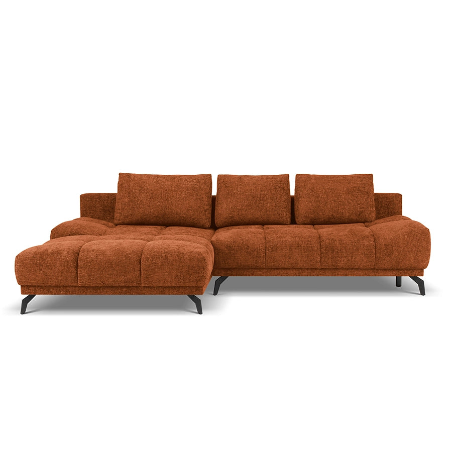 Canapea extensibila teracota din chenille Cirrus Left