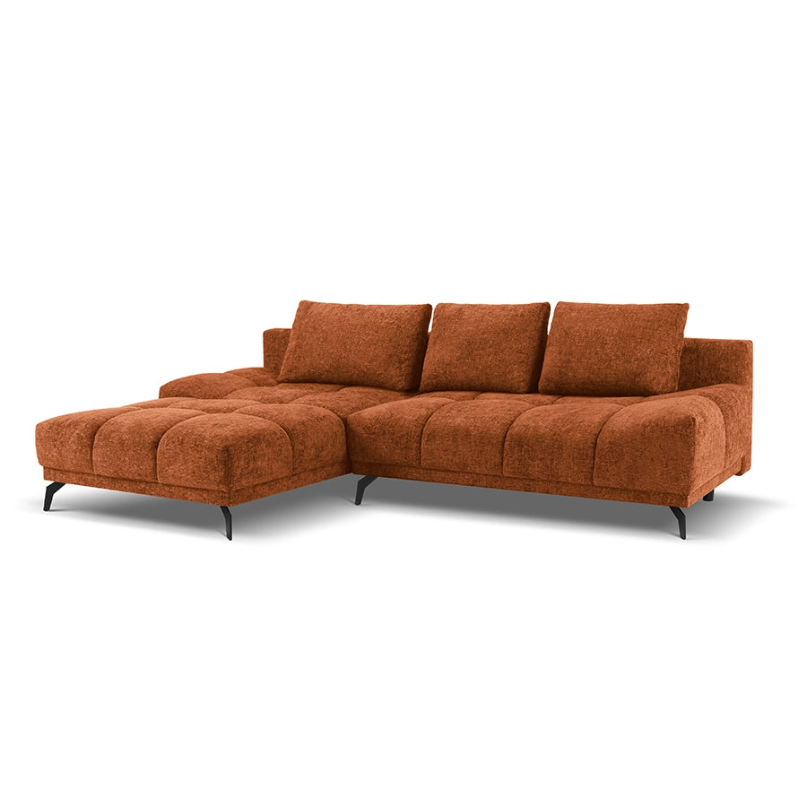 Canapea extensibila teracota din chenille Cirrus Left