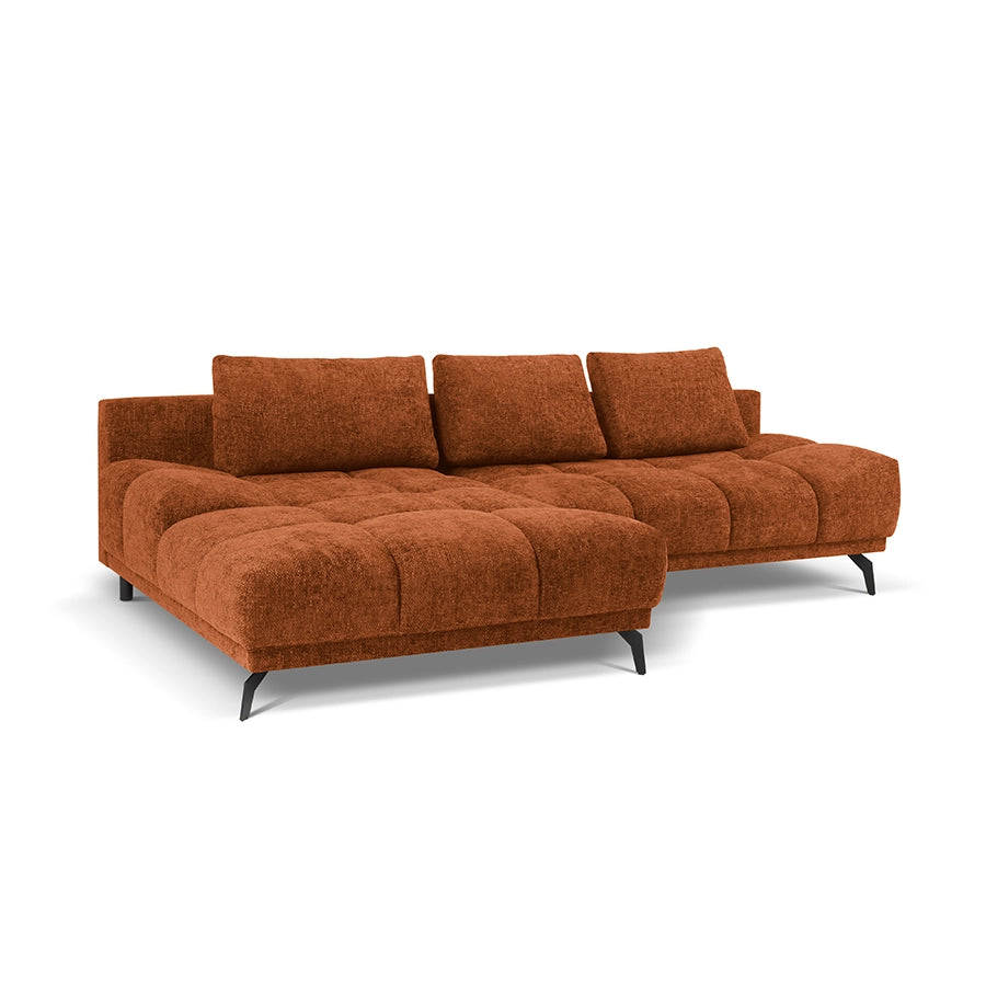 Canapea extensibila teracota din chenille Cirrus Left