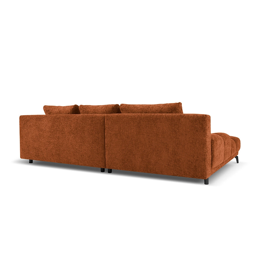 Canapea extensibila teracota din chenille Cirrus Left