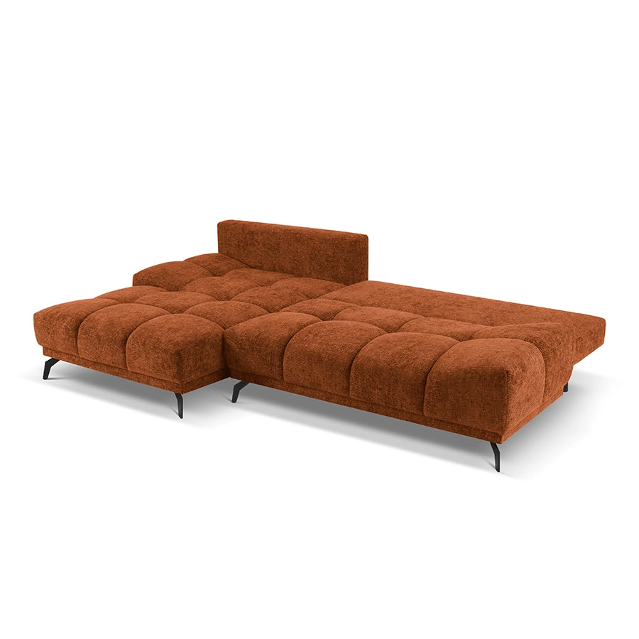 Canapea extensibila teracota din chenille Cirrus Left