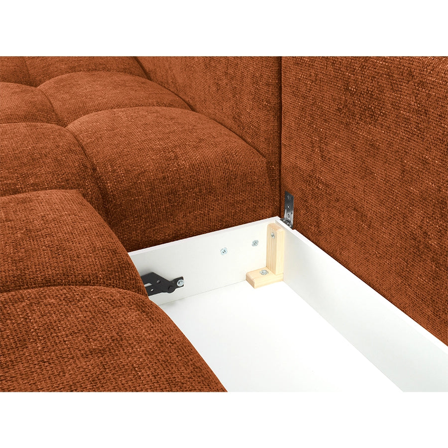 Canapea extensibila teracota din chenille Cirrus Left