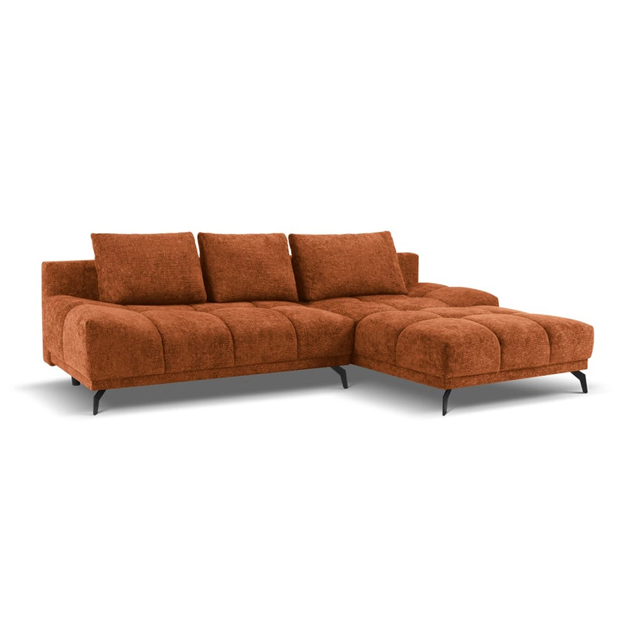 Canapea extensibila teracota din chenille Cirrus Right