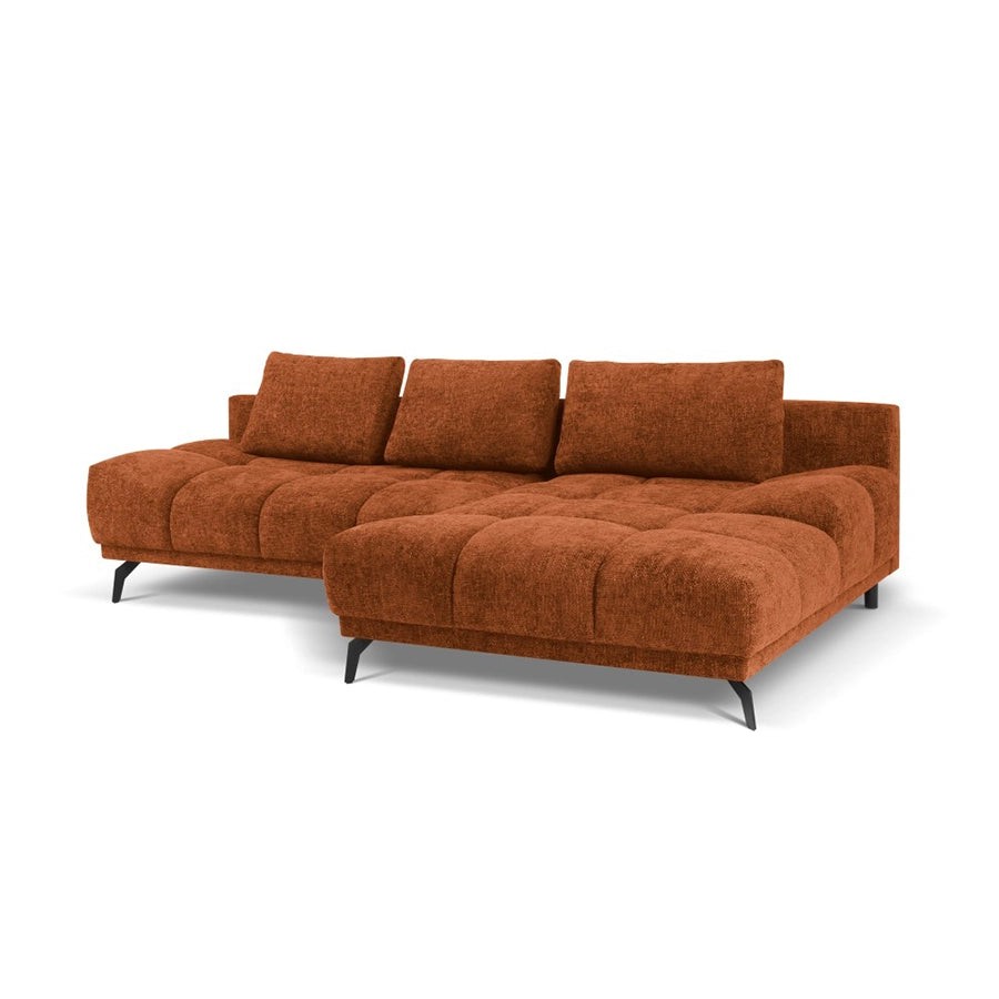 Canapea extensibila teracota din chenille Cirrus Right