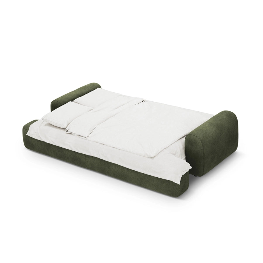 Canapea extensibila verde din catifea Bona