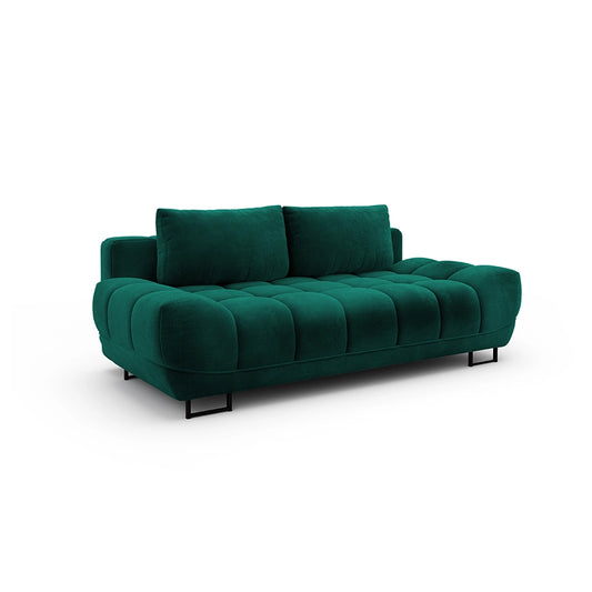 Canapea extensibila verde din catifea Cirrus