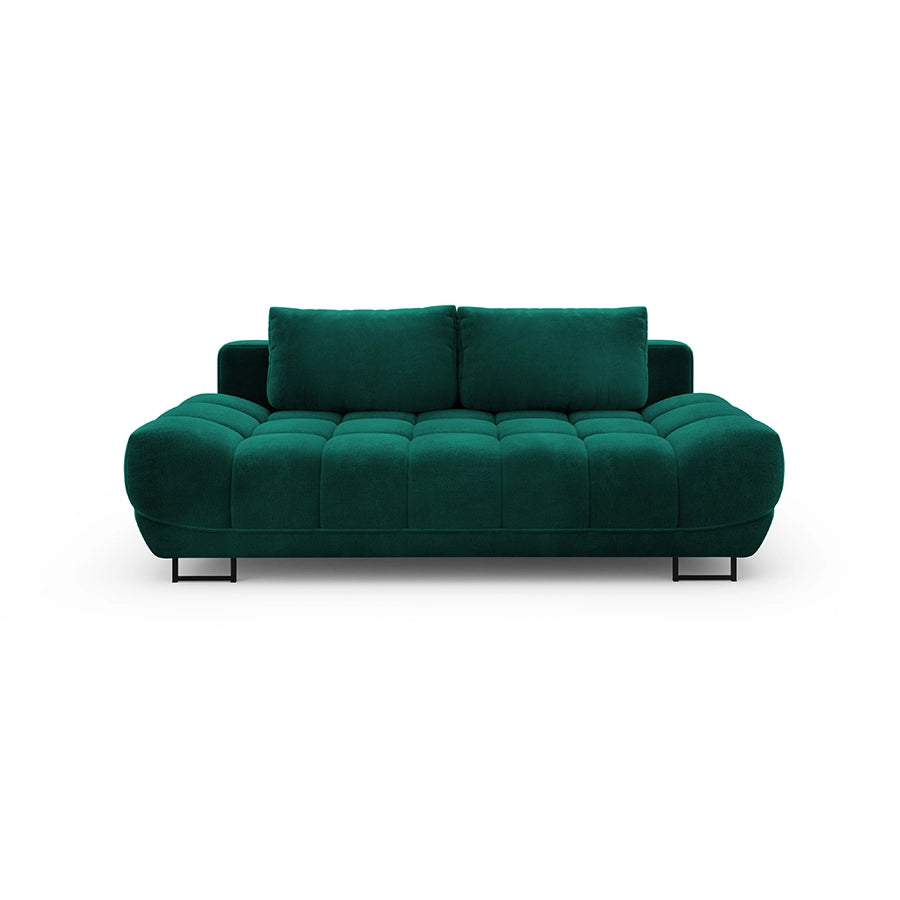 Canapea extensibila verde din catifea Cirrus