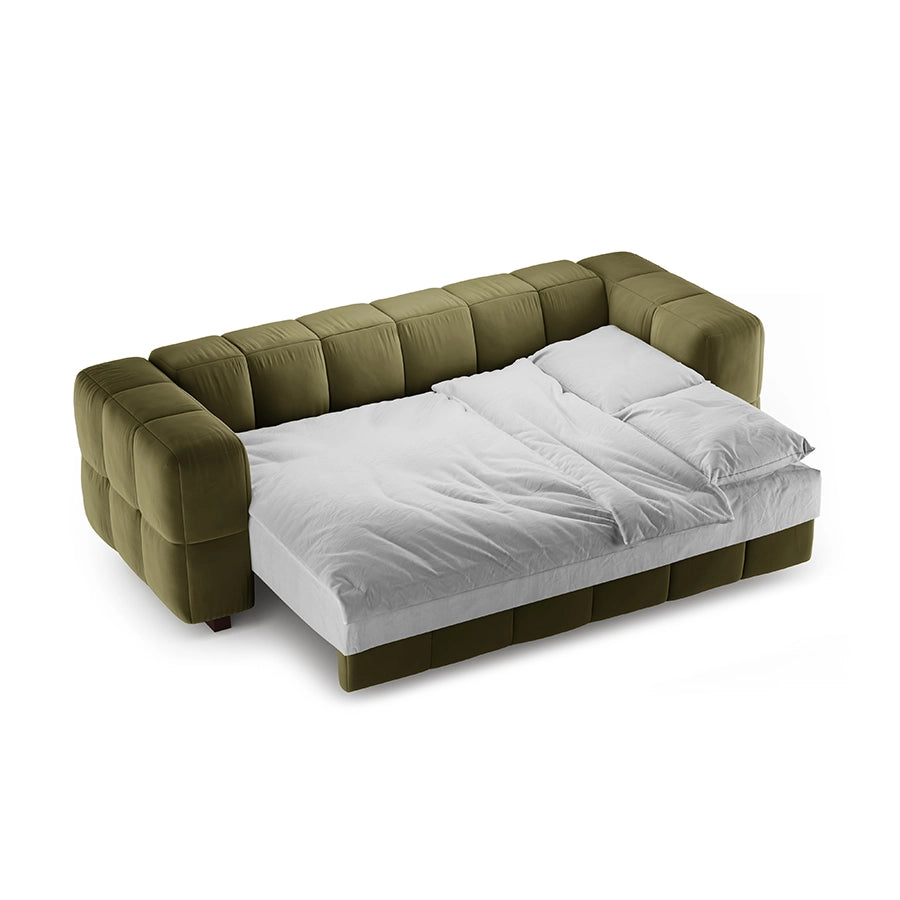Canapea extensibila verde din catifea Opus