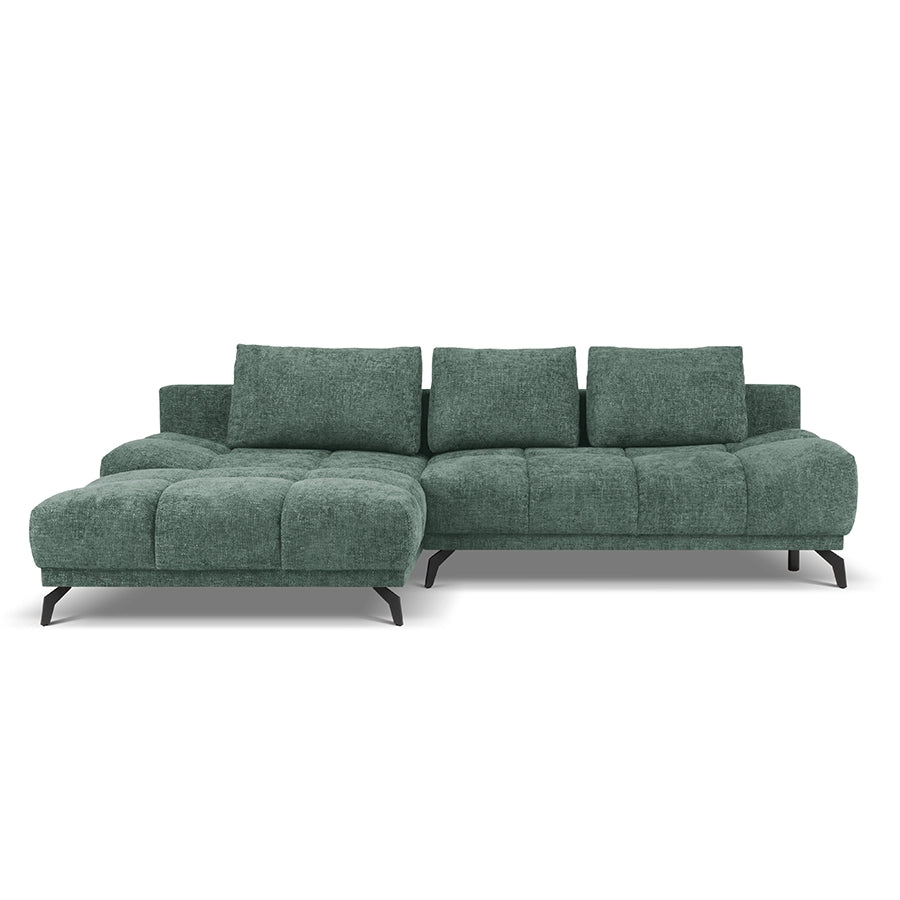 Canapea extensibila verde din chenille Cirrus Left