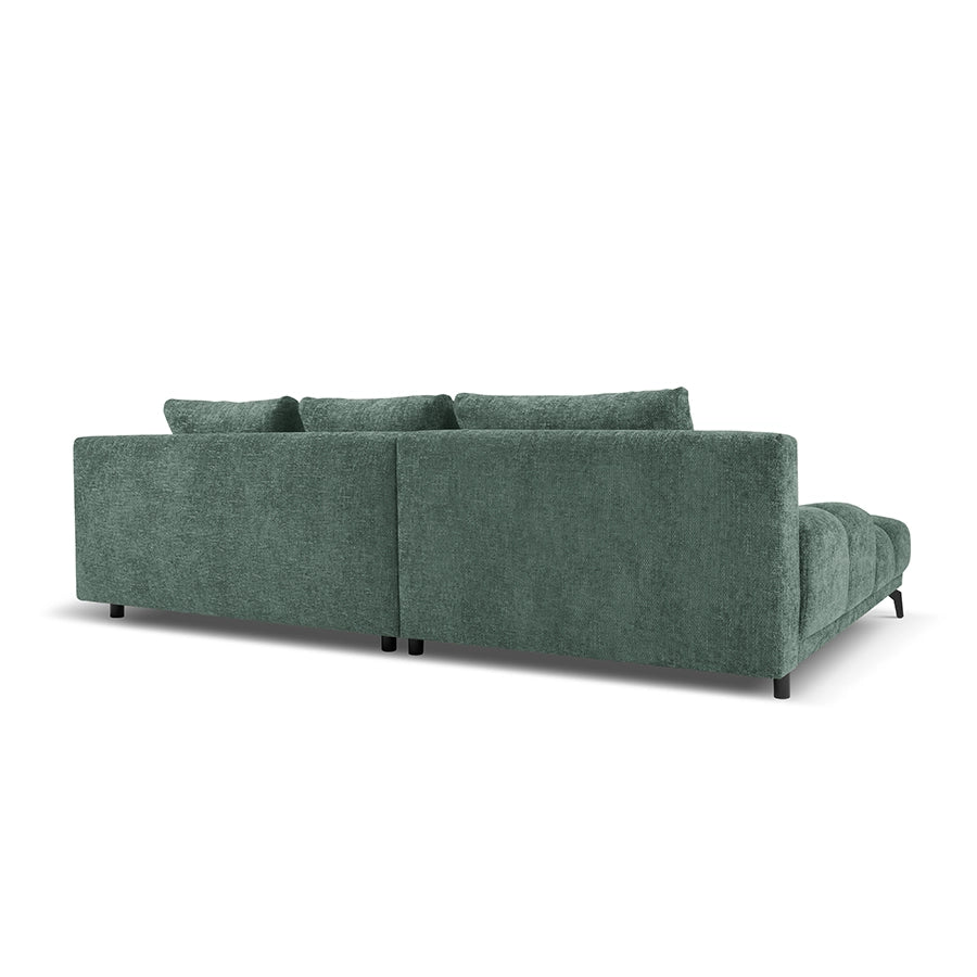Canapea extensibila verde din chenille Cirrus Left