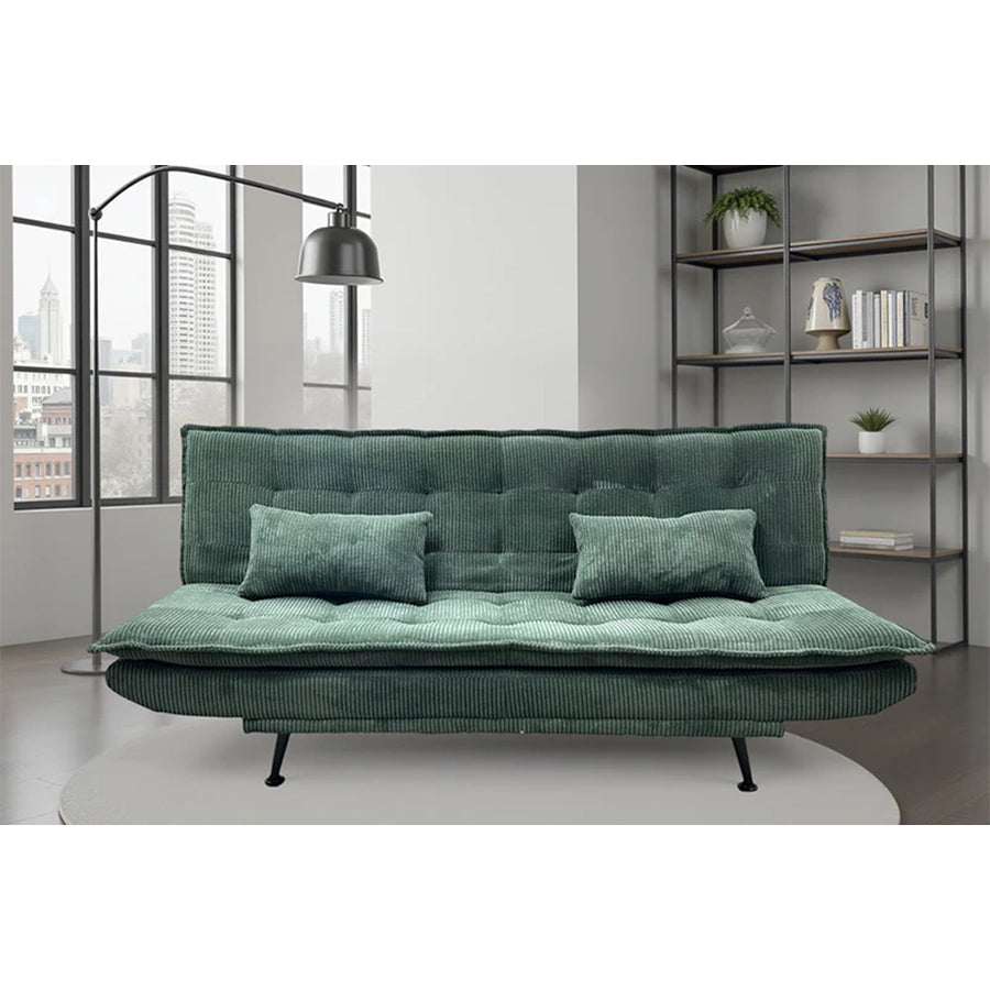 Canapea extensibila verde din poliester Jazz