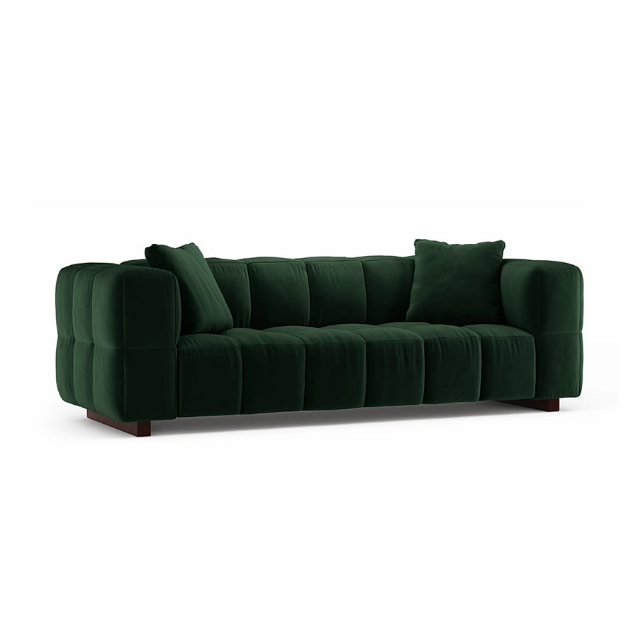 Canapea extensibila verde inchis din catifea Opus