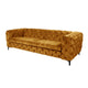 Canapea galbena mustar din catifea 240 cm Barock