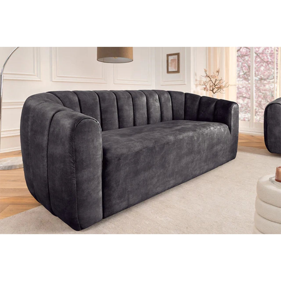 Canapea gri antracit din catifea 200 cm Babylon