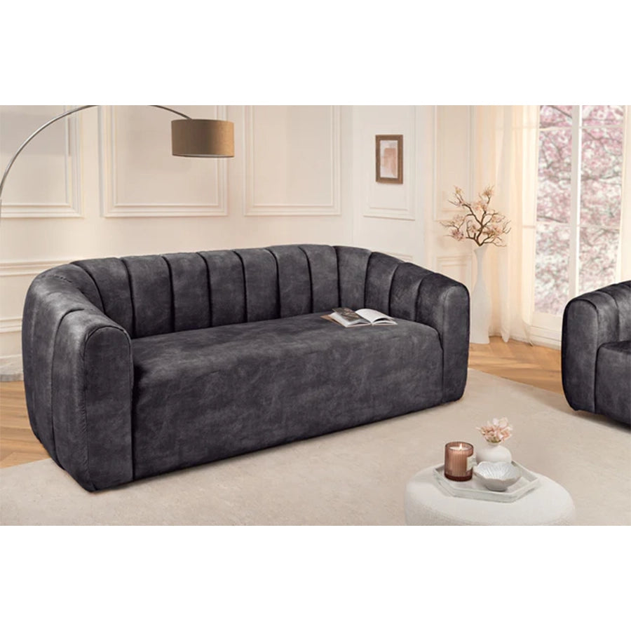 Canapea gri antracit din catifea 200 cm Babylon