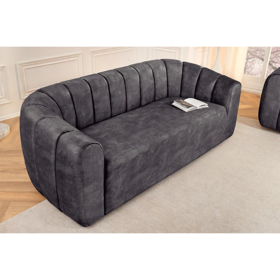 Canapea gri antracit din catifea 200 cm Babylon
