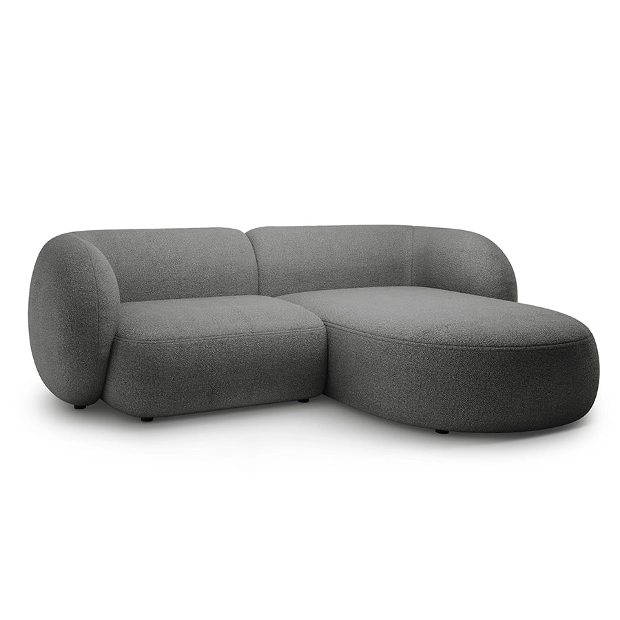 Canapea gri cu colt 255 cm Boucle Kate Right