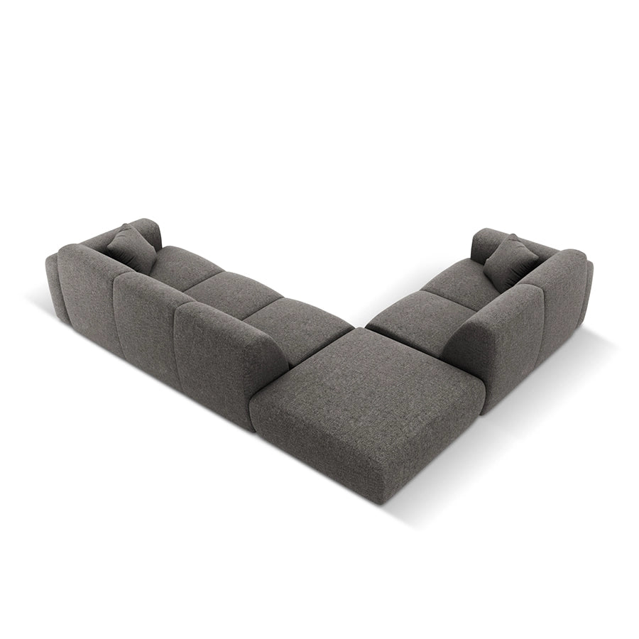 Canapea gri cu colt din chenille pentru 4 persoane Nolio