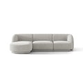 Canapea gri deschis cu colt boucle Miley Left
