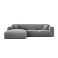 Canapea gri deschis cu colt din catifea 260 cm Nolio Left