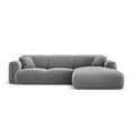 Canapea gri deschis cu colt din catifea 260 cm Nolio Right