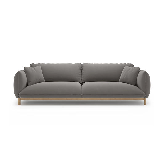 Canapea gri din catifea pentru 4 persoane Ada