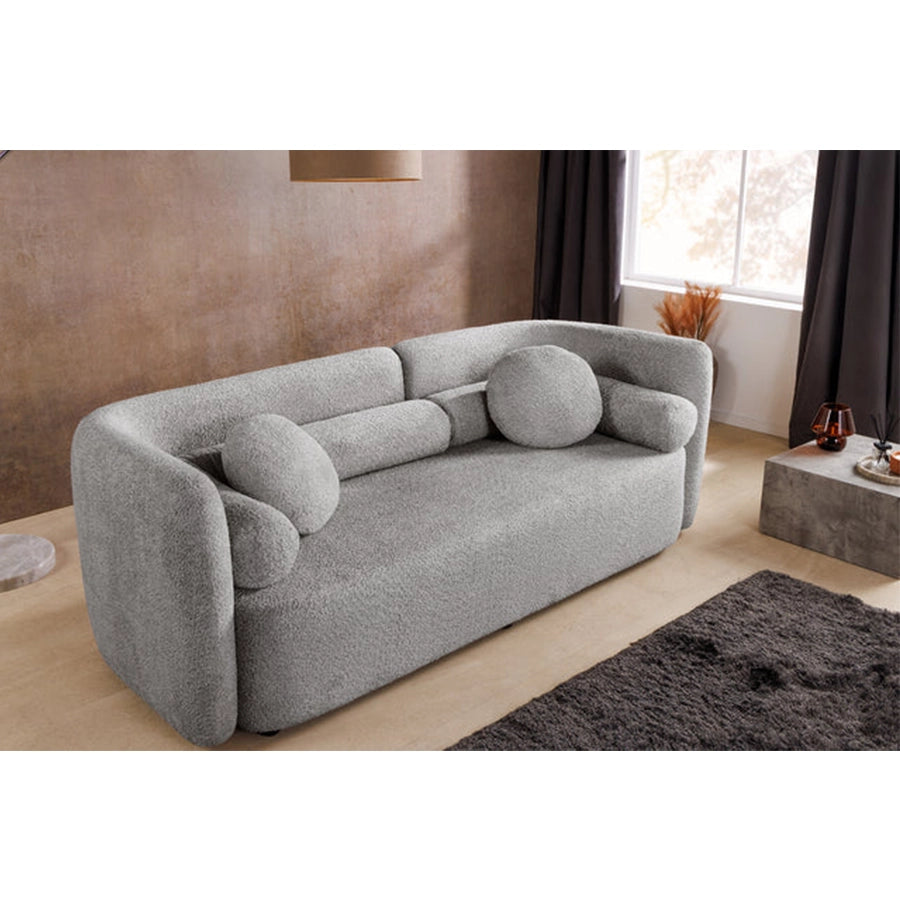 Canapea gri din material buclat 200 cm Art Deco