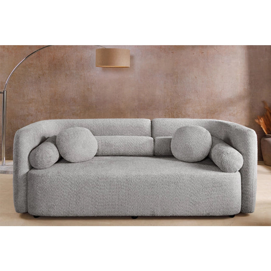 Canapea gri din material buclat 200 cm Art Deco