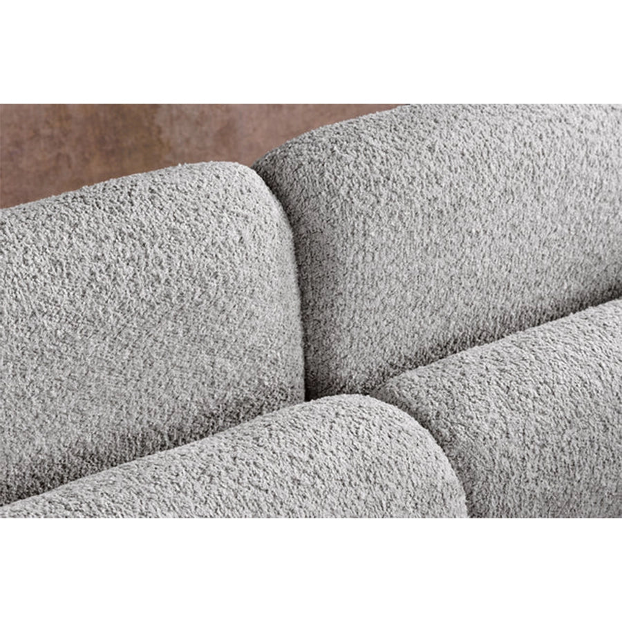 Canapea gri din material buclat 200 cm Art Deco