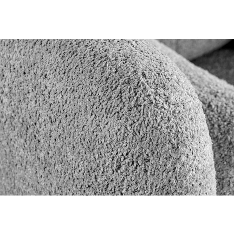 Canapea gri din material buclat 200 cm Art Deco