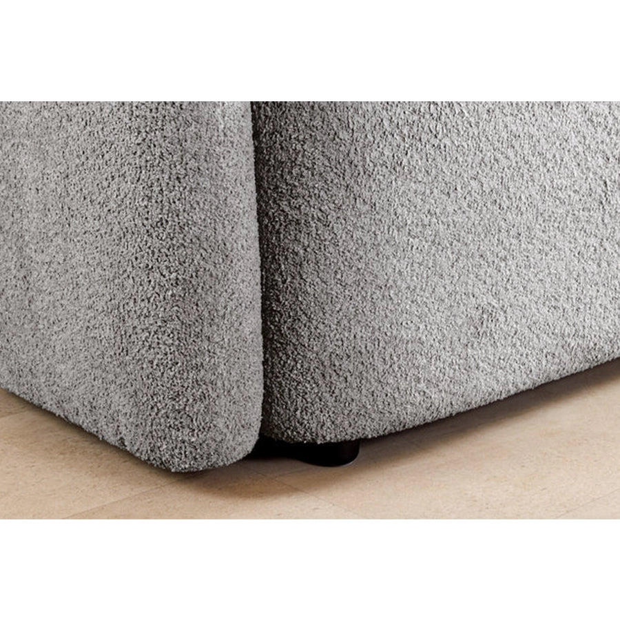 Canapea gri din material buclat 200 cm Art Deco