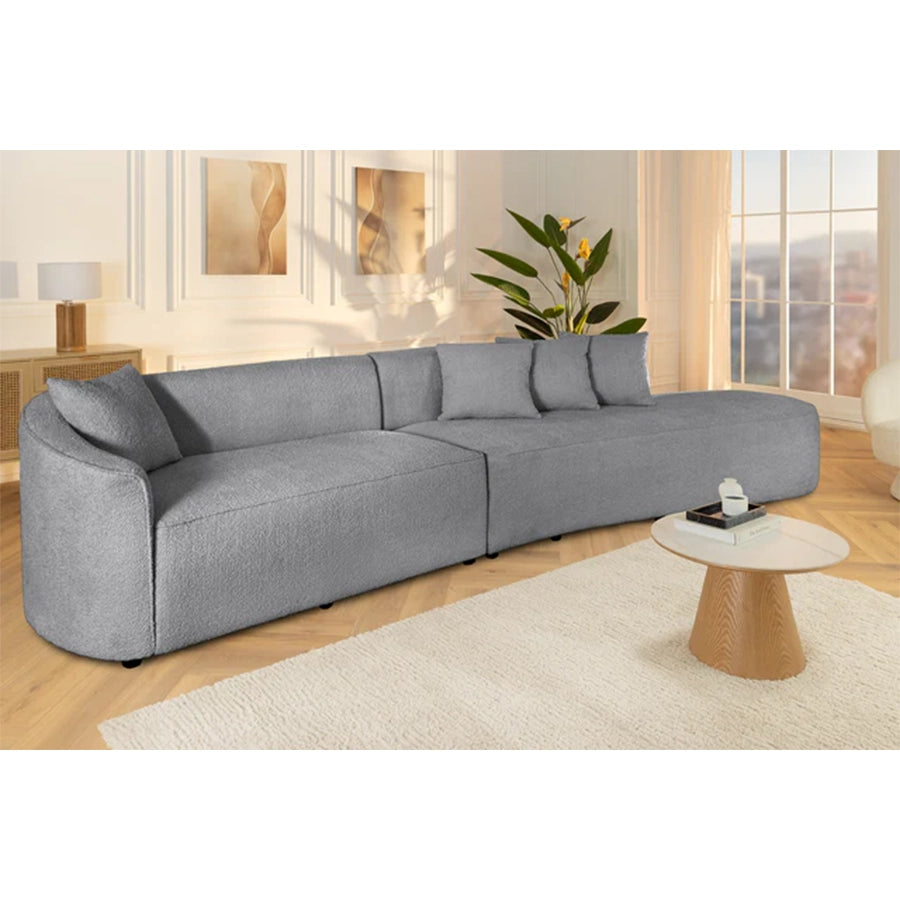 Canapea gri din poliester boucle Atelier L