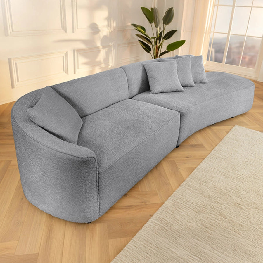 Canapea gri din poliester boucle Atelier L