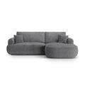 Canapea gri extensibila cu colt din textil Ella Right