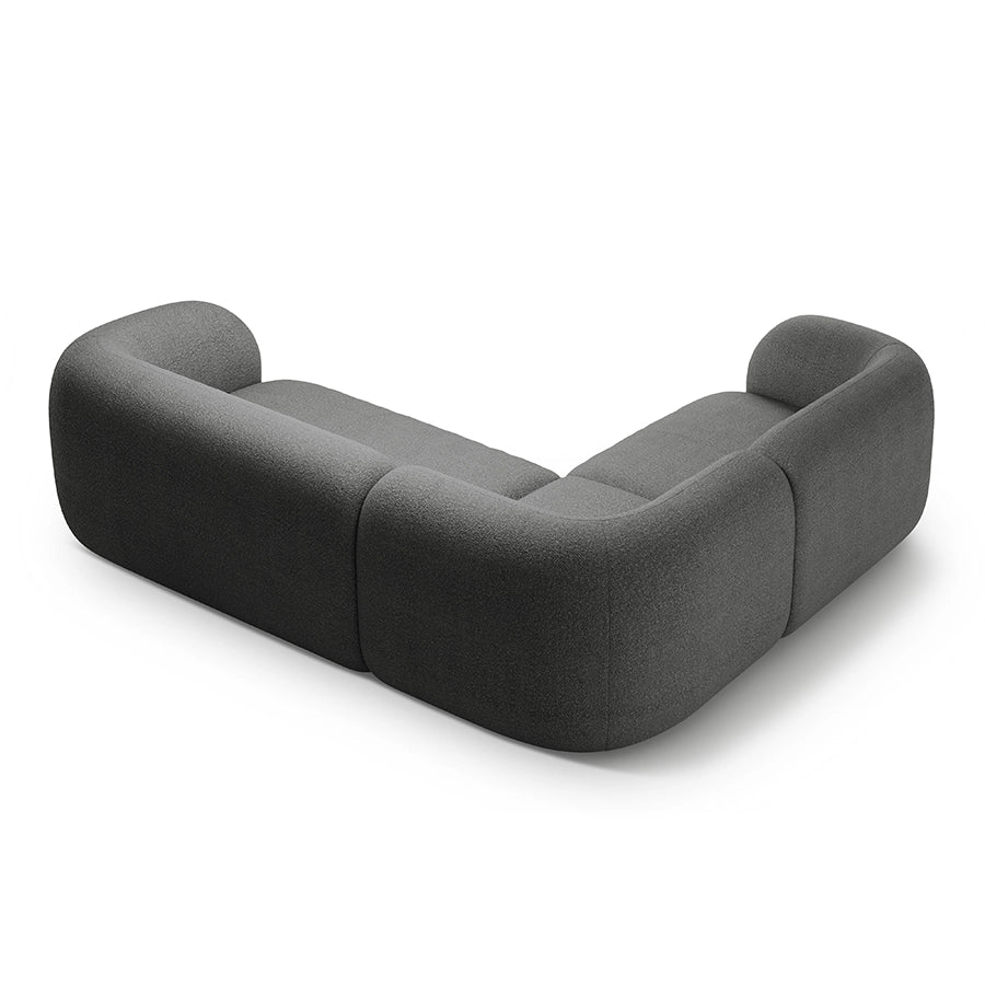 Canapea gri inchis cu colt boucle Domo Left
