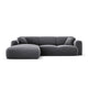 Canapea gri inchis cu colt din catifea 260 cm Nolio Left