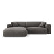 Canapea gri inchis cu colt din chenille 230 Nolio Left