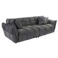 Canapea gri inchis din catifea 260 cm boucle Pluma