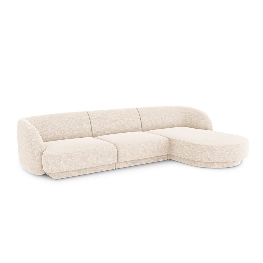Canapea ivory cu colt din chenille eden Right Miley