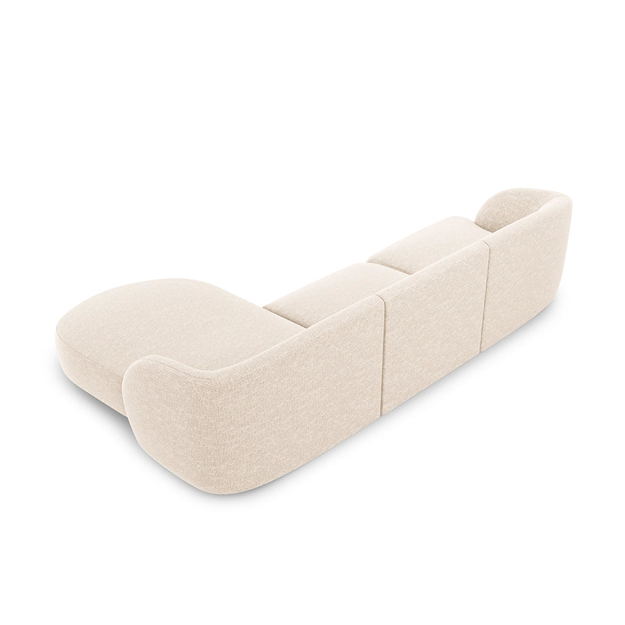 Canapea ivory cu colt din chenille eden Right Miley