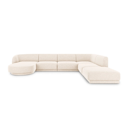 Canapea ivory din chenille Panoramic Right Miley