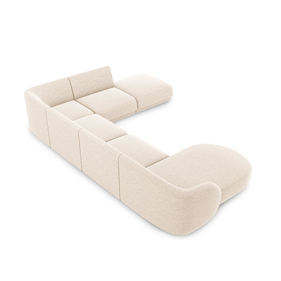 Canapea ivory din chenille Panoramic Right Miley
