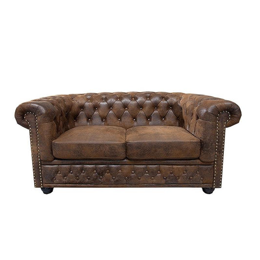 Canapea maro de 2 locuri Chesterfield Invicta Interior - Poetic Store