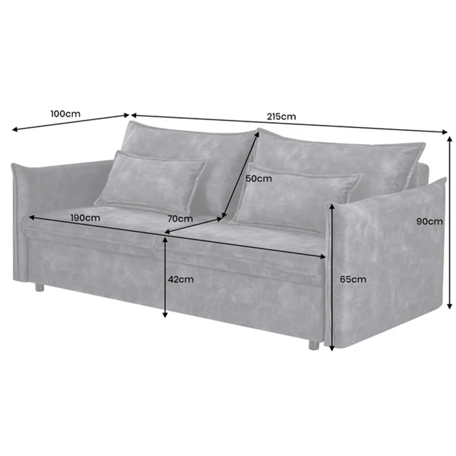 Canapea mustar extensibila din catifea 215 cm Apartment