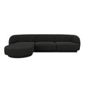 Canapea neagra cu colt boucle Miley Left