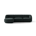 Canapea neagra cu colt boucle Miley Left