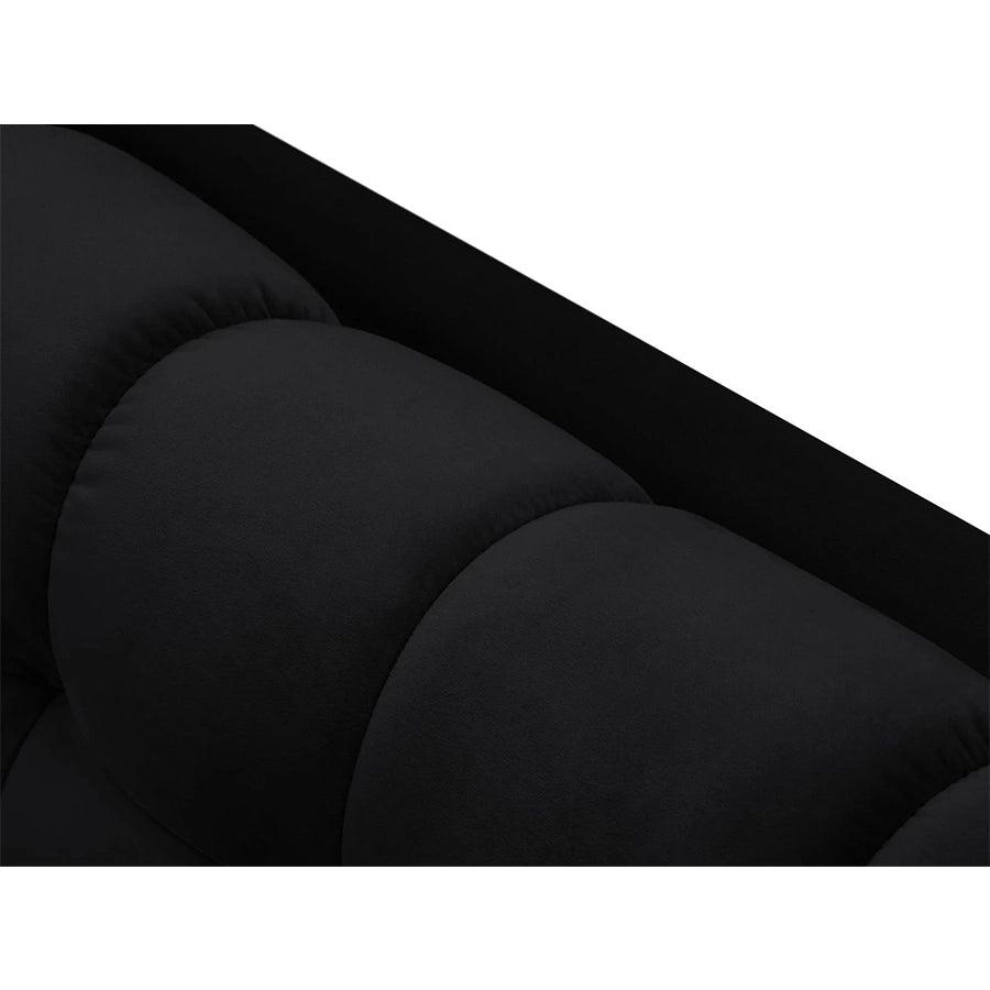 Canapea neagra cu colt din catifea Right Mamaia - Poetic Store